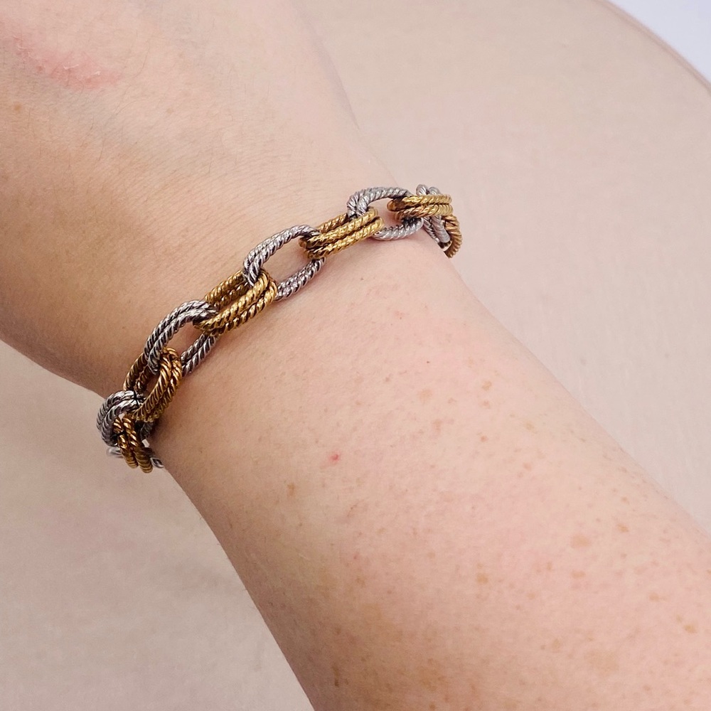 EUC Silver & Gold Plated Double Link Bracelet